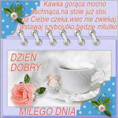 Kartka na dzień dobry z kawą